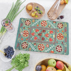 Turquoise Suzani Antique Floral Uzbek Embroidery Print Cutting Board Gallery Image 2