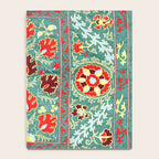 Turquoise Suzani Antique Floral Uzbek Embroidery Print Notebook Gallery Image 4