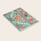 Turquoise Suzani Antique Floral Uzbek Embroidery Print Notebook Gallery Image 3