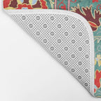 Turquoise Suzani Antique Floral Uzbek Embroidery Print Bath Mat Gallery Image 2