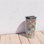 Turquoise Suzani Antique Floral Uzbek Embroidery Print Travel Mug Gallery Image 4