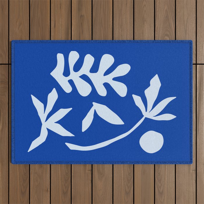 Chathams Blue Collage: Paper Cutouts Matisse Edition  Outdoor Rug Gallery Image 1