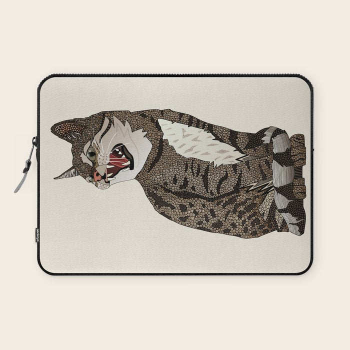 Indian desert cat off white Laptop Sleeve Gallery Image 1