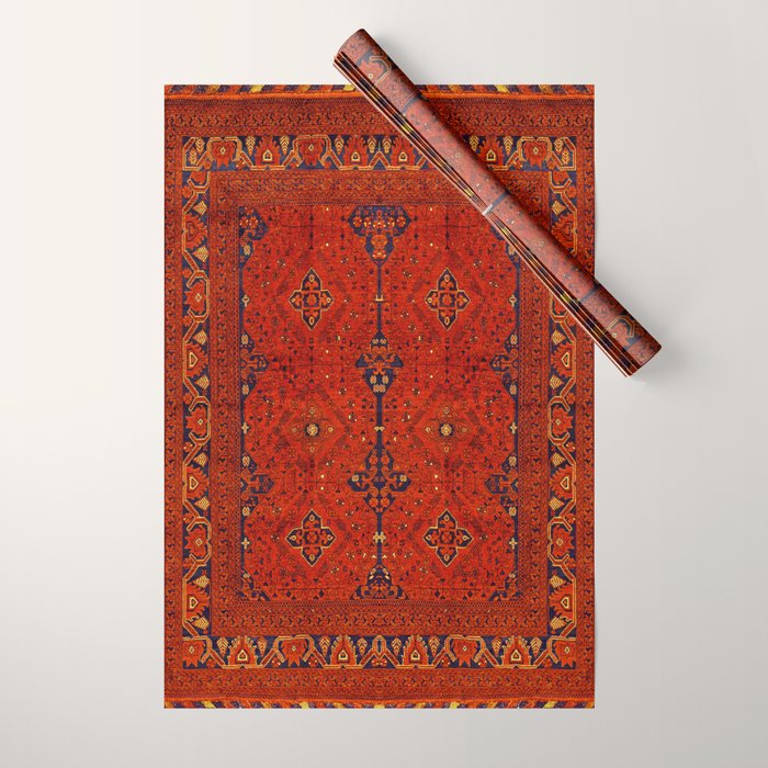 N194 - Red Berber Atlas Oriental Traditional Moroccan Style Wrapping Paper Gallery Image 1