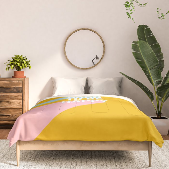 Born to be Happy - Positive Retro Typography  Comforter Gallery Image 3