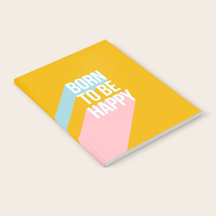 Born to be Happy - Positive Retro Typography  Notebook Gallery Image 2