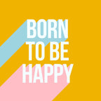 Born to be Happy - Positive Retro Typography  Coffee Mug Gallery Image 2