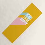 Born to be Happy - Positive Retro Typography  Yoga Mat Gallery Image 1