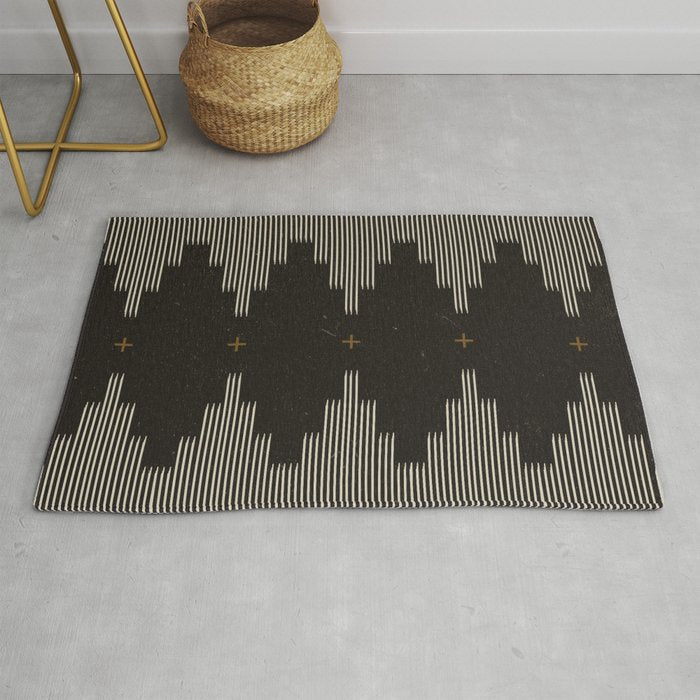 Southwestern Minimalist Black & White Rug Gallery Image 1