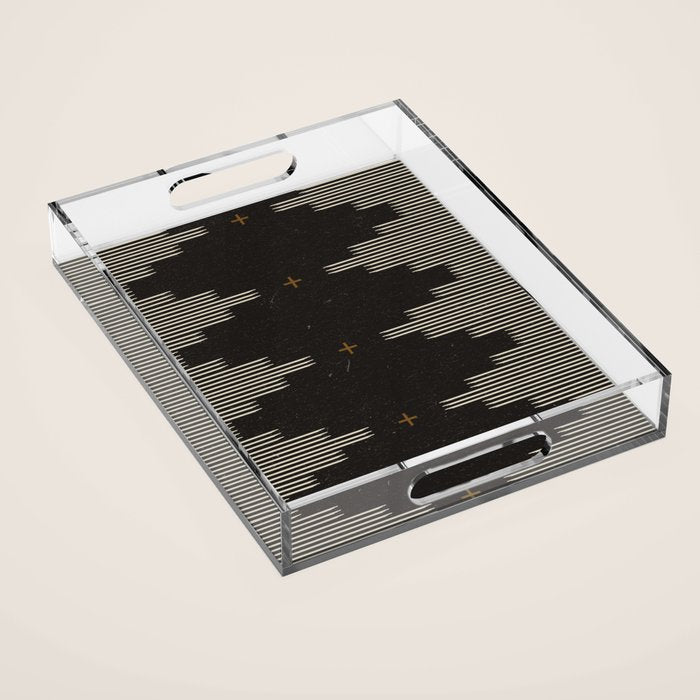 Southwestern Minimalist Black & White Acrylic Tray Gallery Image 1
