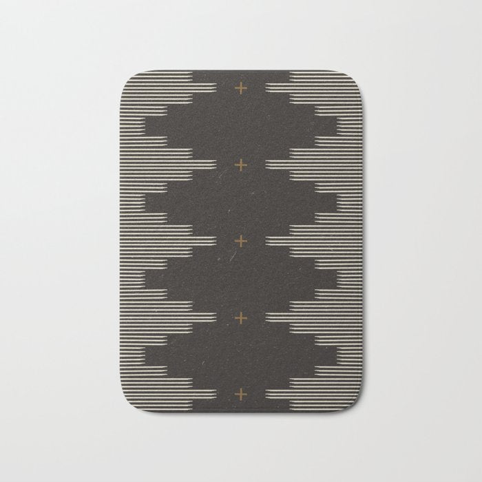 Southwestern Minimalist Black & White Bath Mat Gallery Image 1