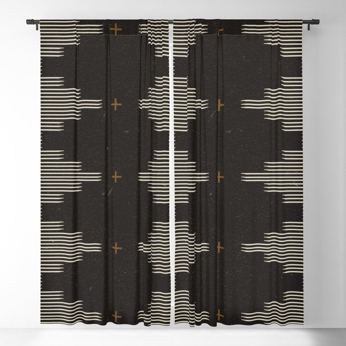 Southwestern Minimalist Black & White Window Curtain Gallery Image 5