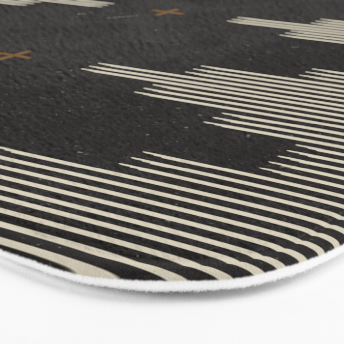 Southwestern Minimalist Black & White Bath Mat Gallery Image 3