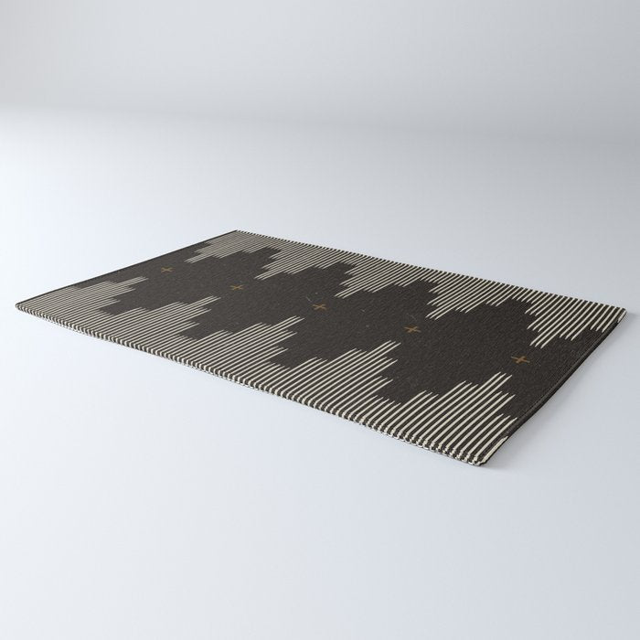 Southwestern Minimalist Black & White Rug Gallery Image 3