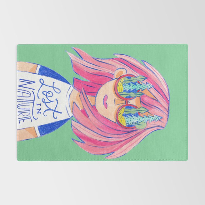 Lost in Nature Girl Portrait Rug Gallery Image 2