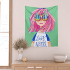 Lost in Nature Girl Portrait Wall Tapestry Gallery Image 2