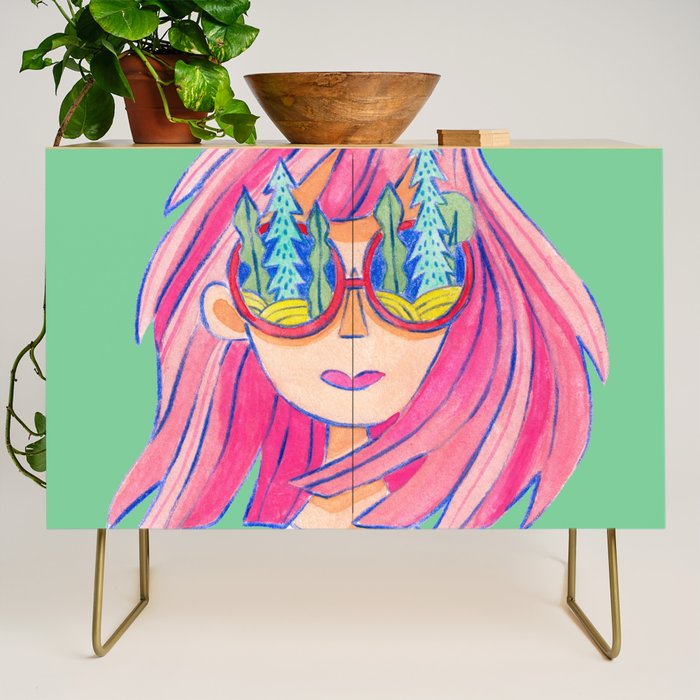 Lost in Nature Girl Portrait Credenza Gallery Image 1