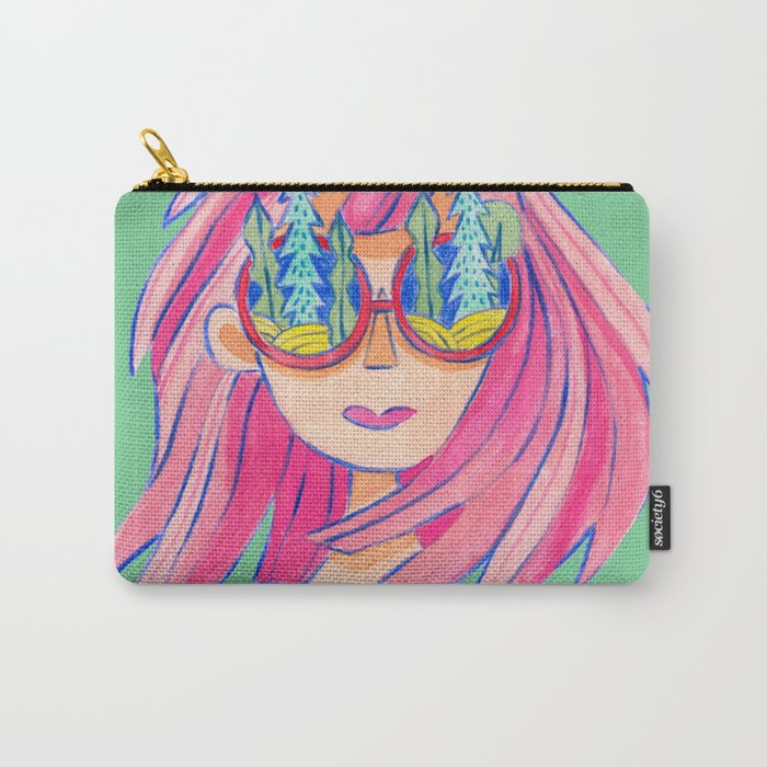 Lost in Nature Girl Portrait Carry All Pouch Gallery Image 1