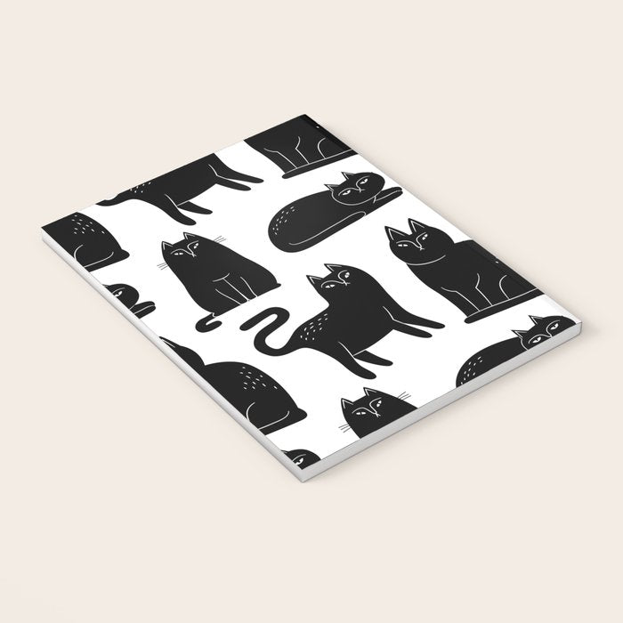 Funny black cat animal cartoon pattern Notebook Gallery Image 3