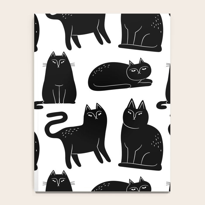 Funny black cat animal cartoon pattern Notebook Gallery Image 4