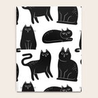 Funny black cat animal cartoon pattern Notebook Gallery Image 4