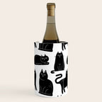 Funny black cat animal cartoon pattern Wine Chiller Gallery Image 1