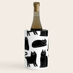 Funny black cat animal cartoon pattern Wine Chiller Gallery Image 3