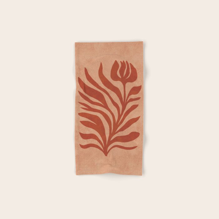 Maximalist wildflower in clay orange Bath Towel Gallery Image 1