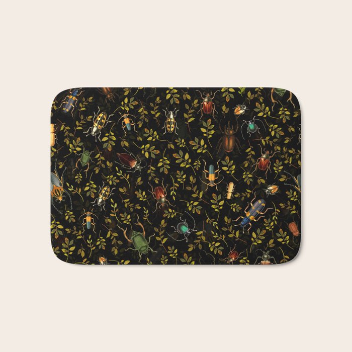 Vintage Mystic Night Beetle And Bugs Dance  Bath Mat Gallery Image 1