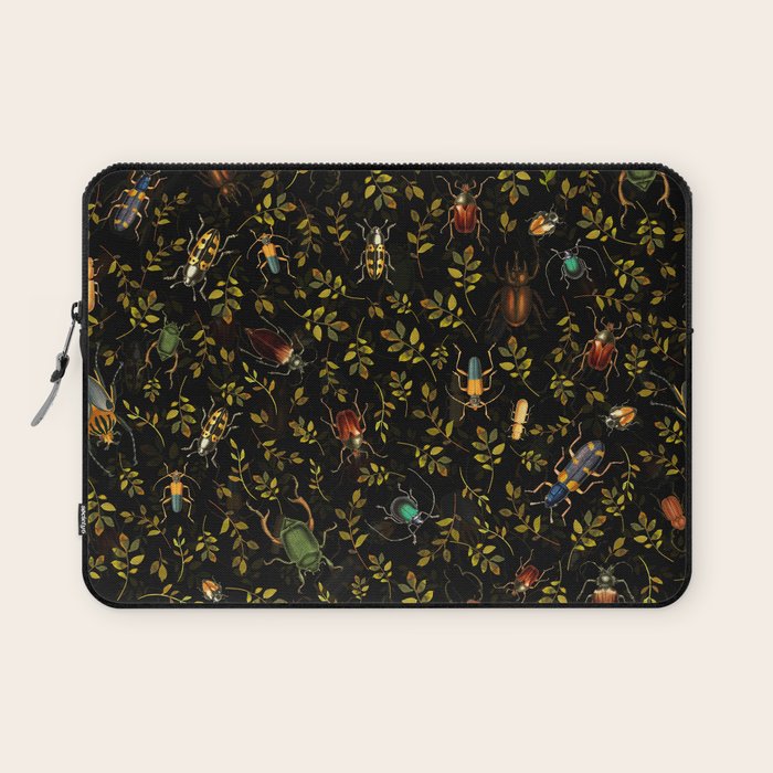 Vintage Mystic Night Beetle And Bugs Dance  Laptop Sleeve Gallery Image 1
