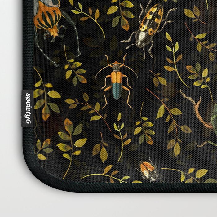 Vintage Mystic Night Beetle And Bugs Dance  Laptop Sleeve Gallery Image 3