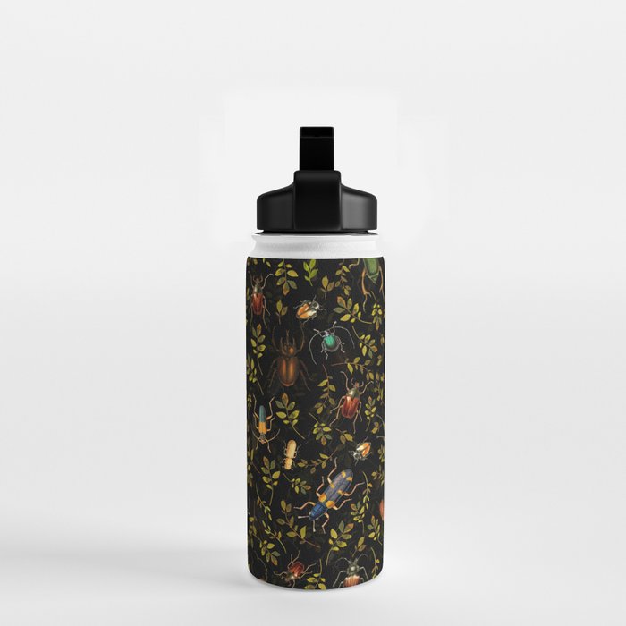 Vintage Mystic Night Beetle And Bugs Dance  Water Bottle Gallery Image 2