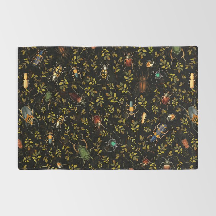 Vintage Mystic Night Beetle And Bugs Dance  Rug Gallery Image 2