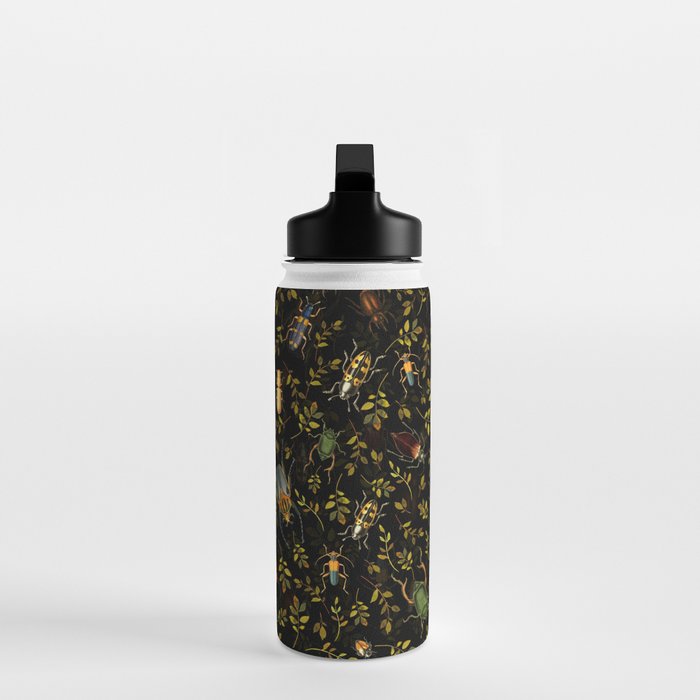 Vintage Mystic Night Beetle And Bugs Dance  Water Bottle Gallery Image 3