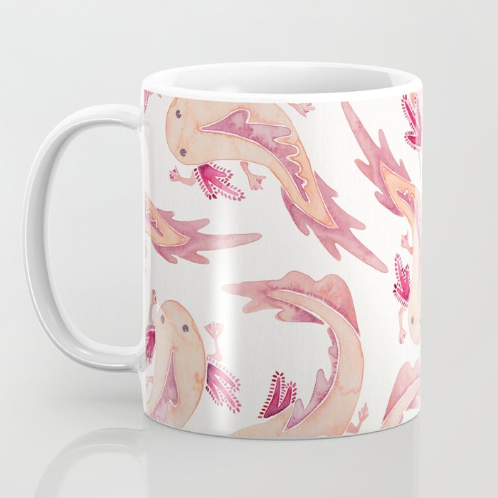 Mexican Axolotls Watercolor Coffee Mug Gallery Image 3