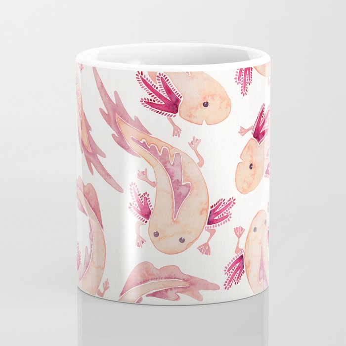 Mexican Axolotls Watercolor Coffee Mug Gallery Image 4