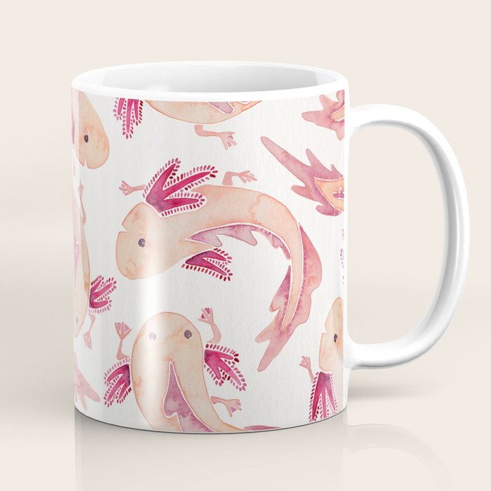 Mexican Axolotls Watercolor Coffee Mug Gallery Image 1