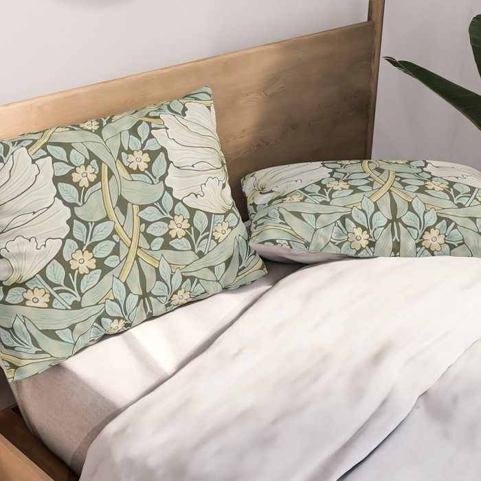 William Morris - Pimpernel Art Print, Vintage Museum Exhibition Art, Botanical Floral Pattern Pillow Sham Gallery Image 2