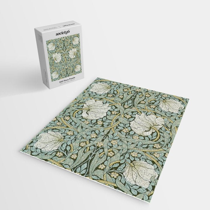 William Morris - Pimpernel Art Print, Vintage Museum Exhibition Art, Botanical Floral Pattern Jigsaw Puzzle Gallery Image 2