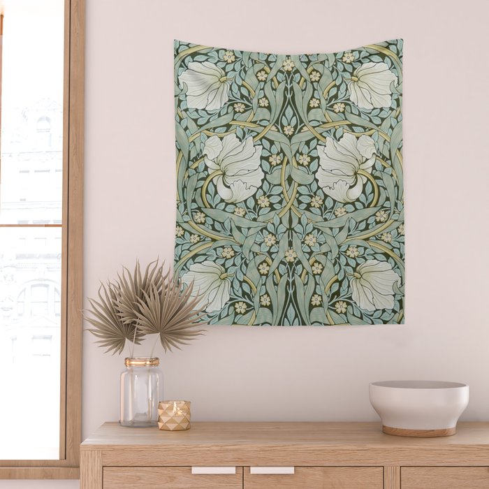 William Morris - Pimpernel Art Print, Vintage Museum Exhibition Art, Botanical Floral Pattern Wall Tapestry Gallery Image 2