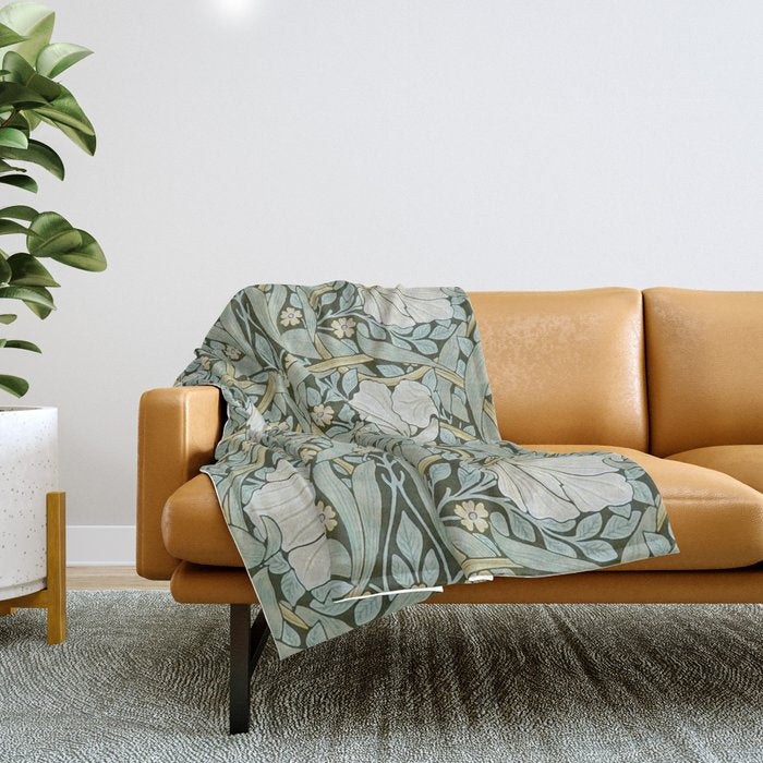 William Morris - Pimpernel Art Print, Vintage Museum Exhibition Art, Botanical Floral Pattern Throw Blanket Gallery Image 1