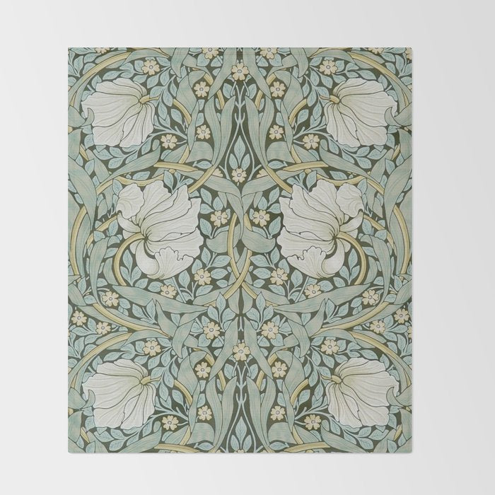 William Morris - Pimpernel Art Print, Vintage Museum Exhibition Art, Botanical Floral Pattern Throw Blanket Gallery Image 2