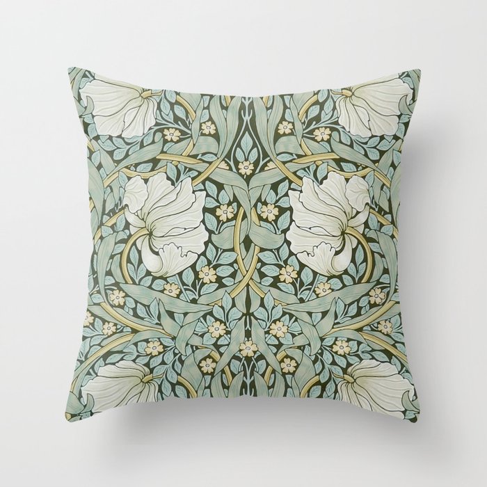William Morris - Pimpernel Art Print, Vintage Museum Exhibition Art, Botanical Floral Pattern Throw Pillow Gallery Image 6