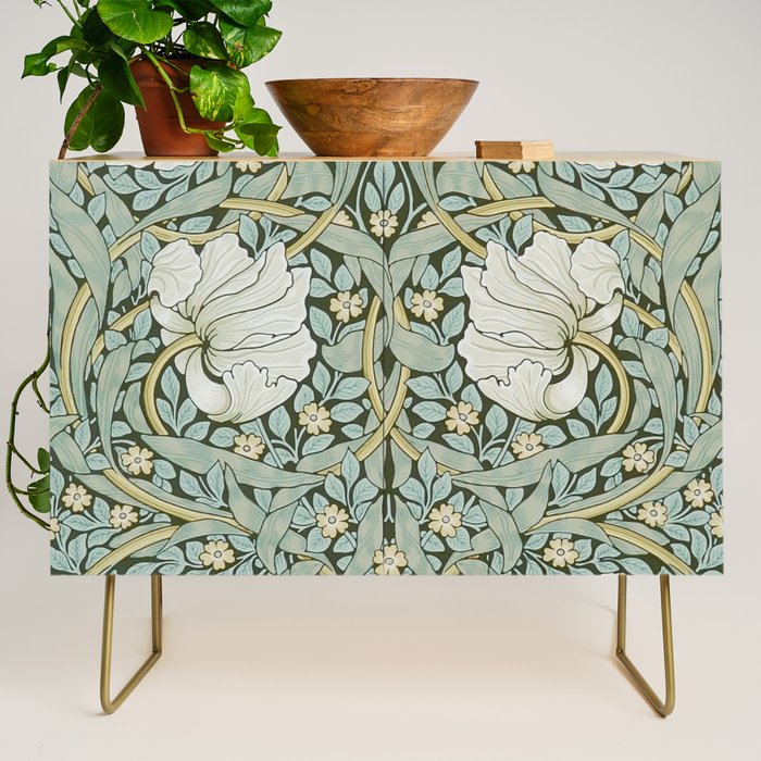 William Morris - Pimpernel Art Print, Vintage Museum Exhibition Art, Botanical Floral Pattern Credenza Gallery Image 1