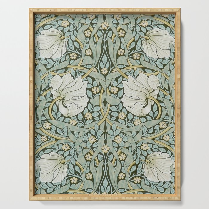 William Morris - Pimpernel Art Print, Vintage Museum Exhibition Art, Botanical Floral Pattern Serving Tray Gallery Image 1