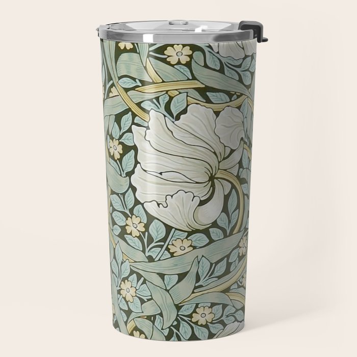William Morris - Pimpernel Art Print, Vintage Museum Exhibition Art, Botanical Floral Pattern Travel Mug Gallery Image 2