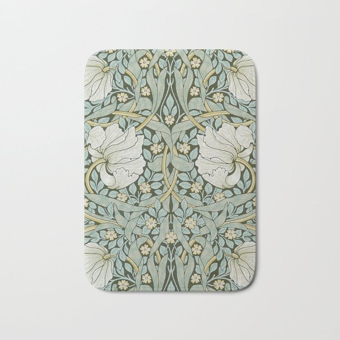 William Morris - Pimpernel Art Print, Vintage Museum Exhibition Art, Botanical Floral Pattern Bath Mat Gallery Image 1