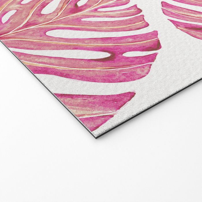 Watercolor Palm Leaves - Bright Pink Welcome Mat Gallery Image 2