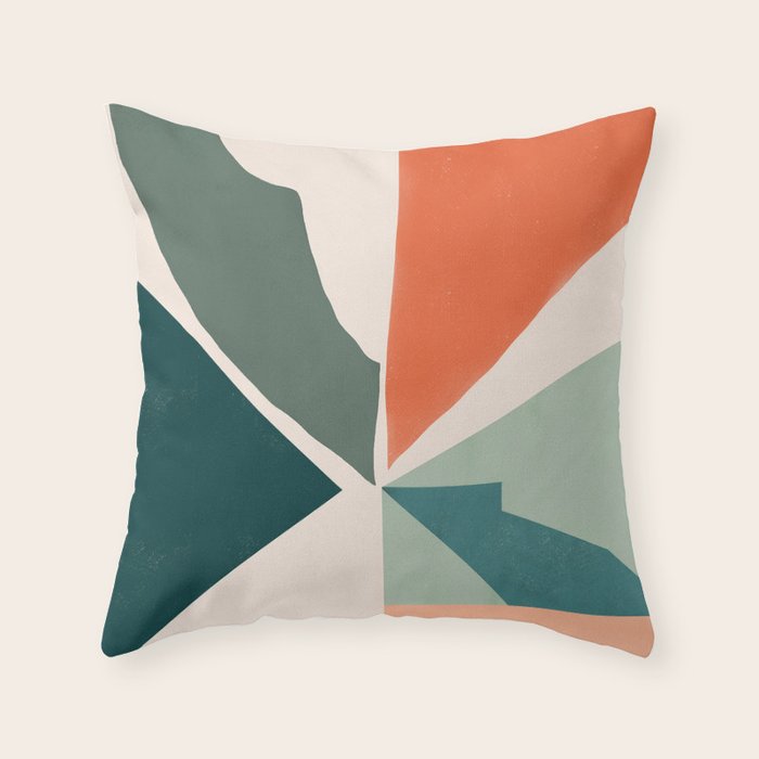 Peach angles balance Throw Pillow Gallery Image 6