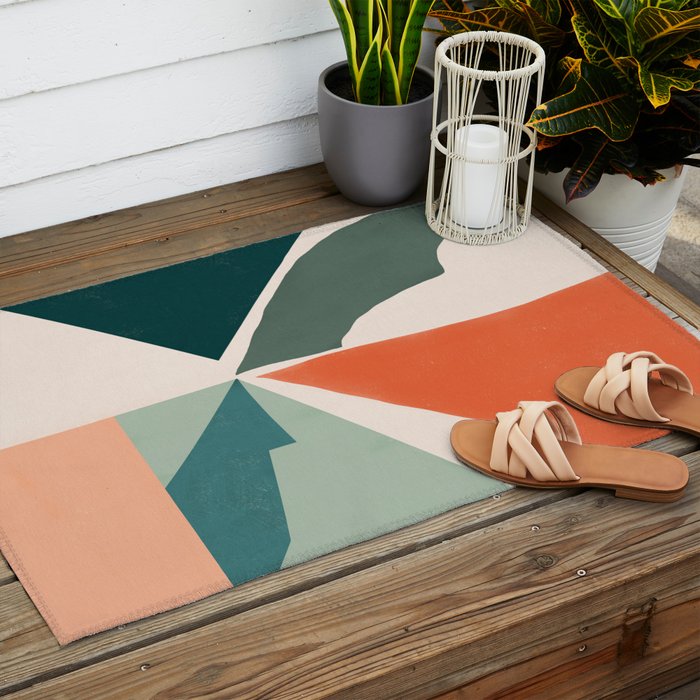 Peach angles balance Outdoor Rug Gallery Image 2
